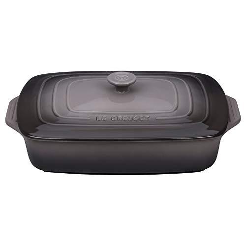 Le Creuset PG1148S3A-327F Stoneware Covered Rectangular Casserole, 12.5 by 8.5-Inch, Oyster