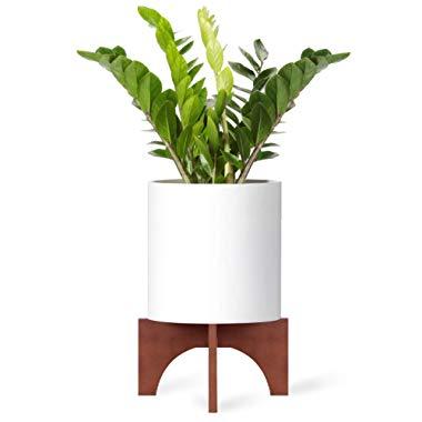 Mkono Plant Stand Wood Mid Century Flower Pot Holder Home Decor 12 Inch (Planter Not Included)