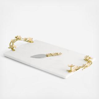 Cherry Blossom Cheese Board with Spreader