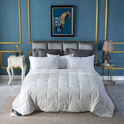 Globon Down Blanket, Extra Lightweight for Summer, Noiseless & Extra Soft Down Proof Shell, 400 Thread Count, 700 Fill Power, King Size 106x90 inches,12 Ounce Fill Weight, White