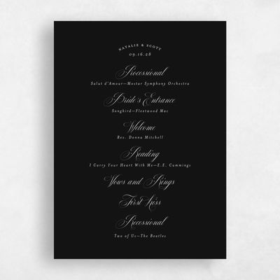 Black Wedding Program - Marvis
