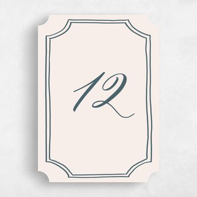 Beige Ticket Wedding Table Number - Katinka