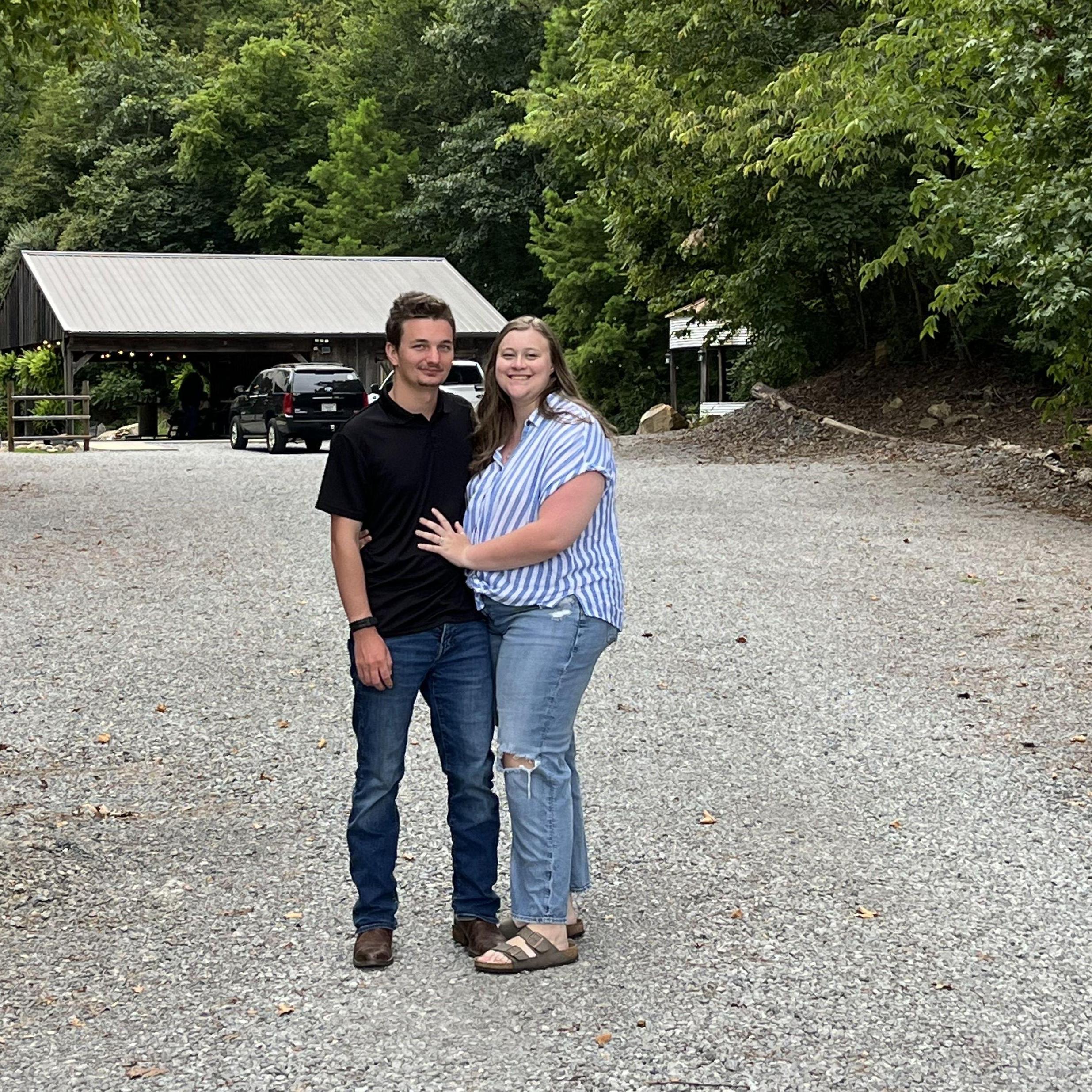 This photo was taken on the day that we booked our venue.