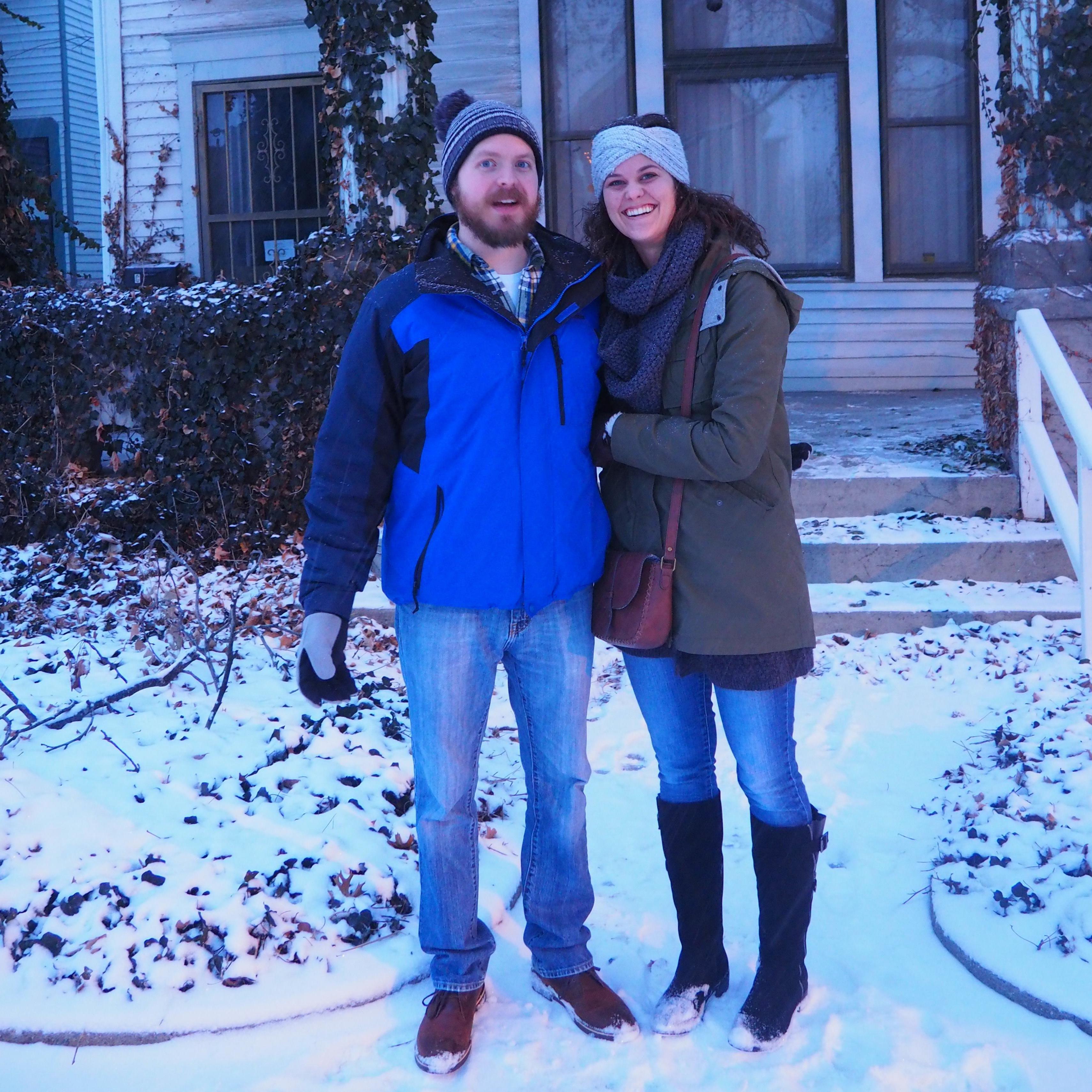 New Year's Weekend 2017-18 in Indy outside of our broken down AirBNB