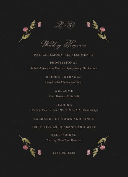 Isolde Foil | Deep Magenta | Zola Wedding Programs