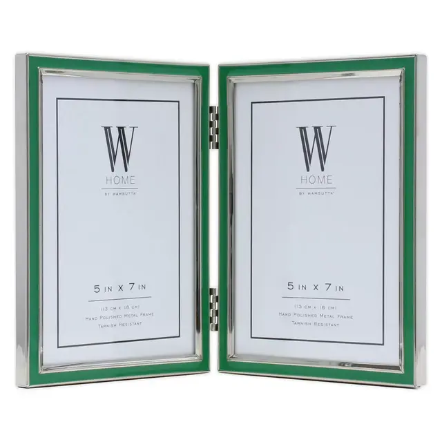 W Home™ 2-Photo 5-Inch x 7-Inch Enamel Picture Frame in Green