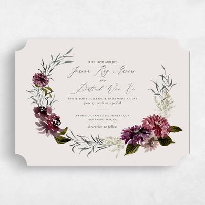 Beige Ticket Wedding Invitation - Holliston Landscape