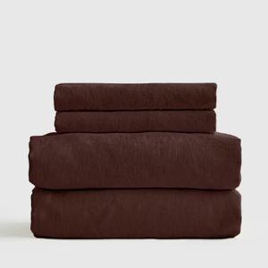 Organic Brushed Cotton Sheet Set in Espresso