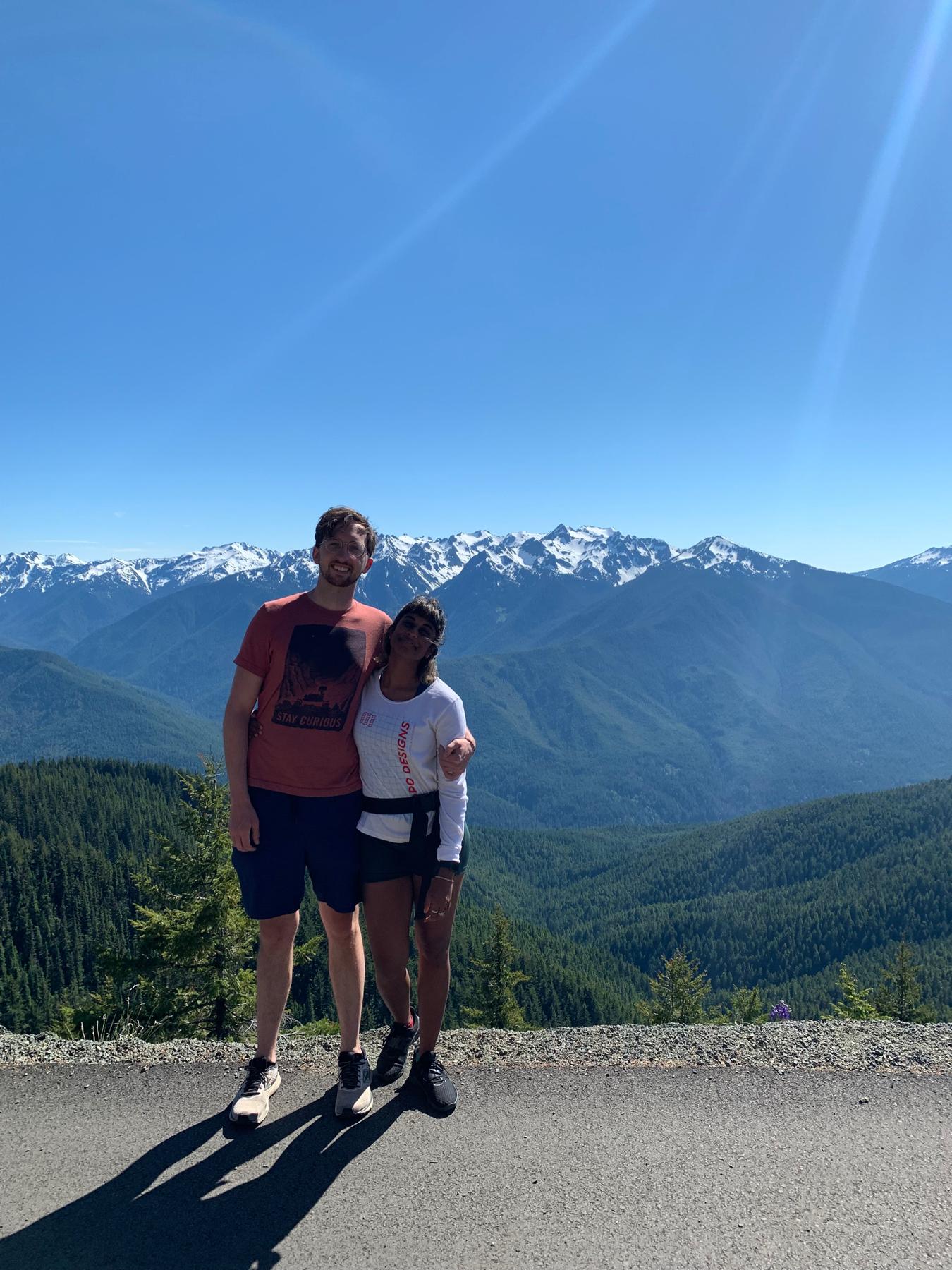 Jack showing tara around the Olympic mountains.