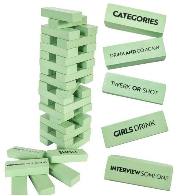 Buzzed Blocks Adult Drinking Game - 54 Blocks with Hilarious Drinking Commands and Games on 40 of Them | Perfect Pregame Party Starter | Entertaining Party Game for Adults | Funny Novelty Present