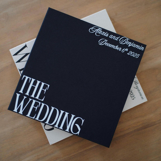 Personalized Linen Wedding Scrapbook - Custom Memory Book
