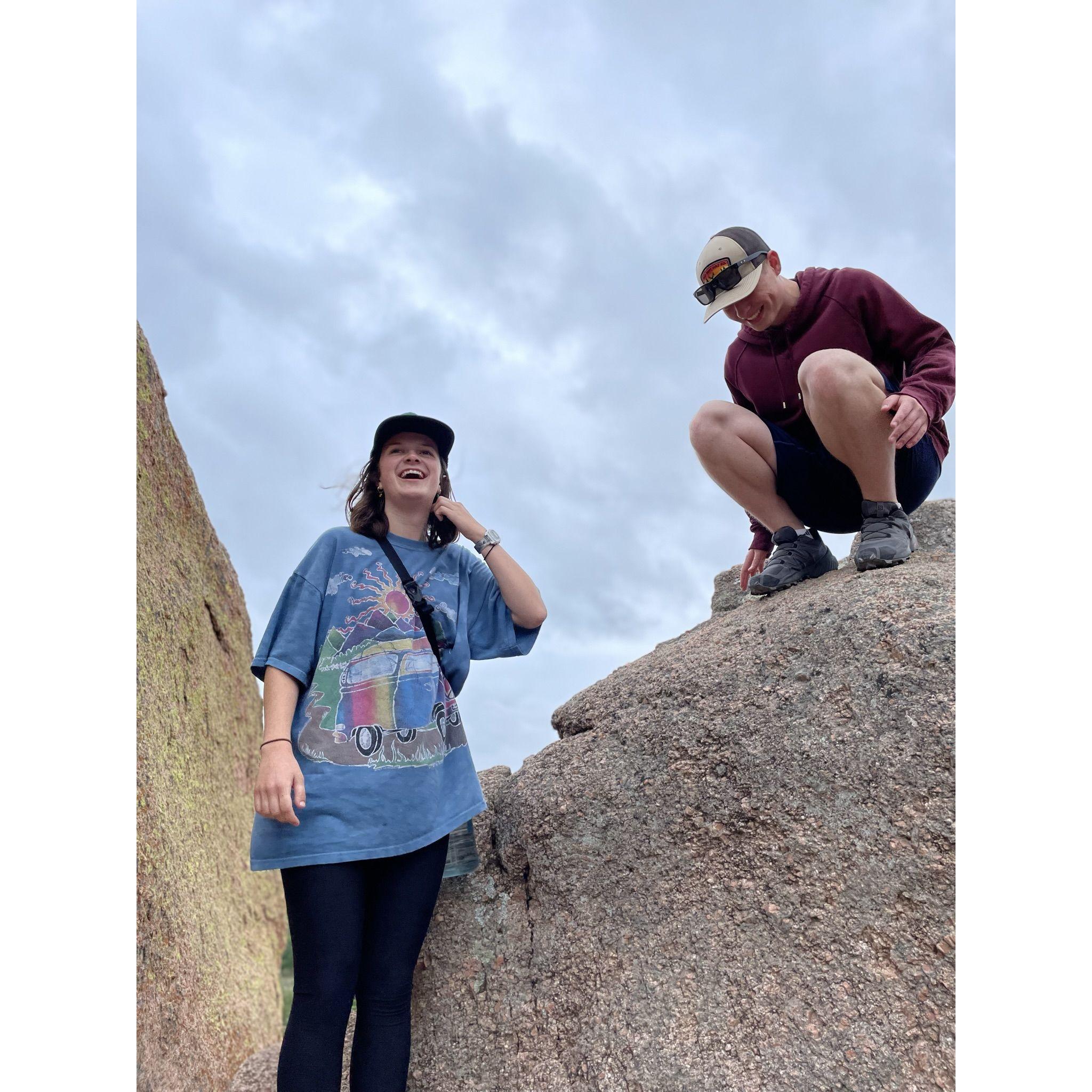 Hiking at Enchanted Rock in Fredericksburg, TX