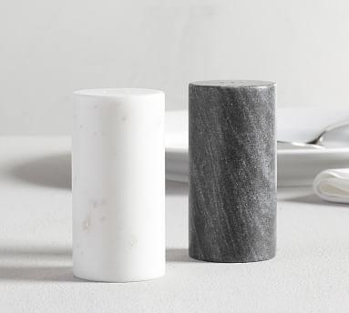 Black & White Marble Salt & Pepper Shakers
