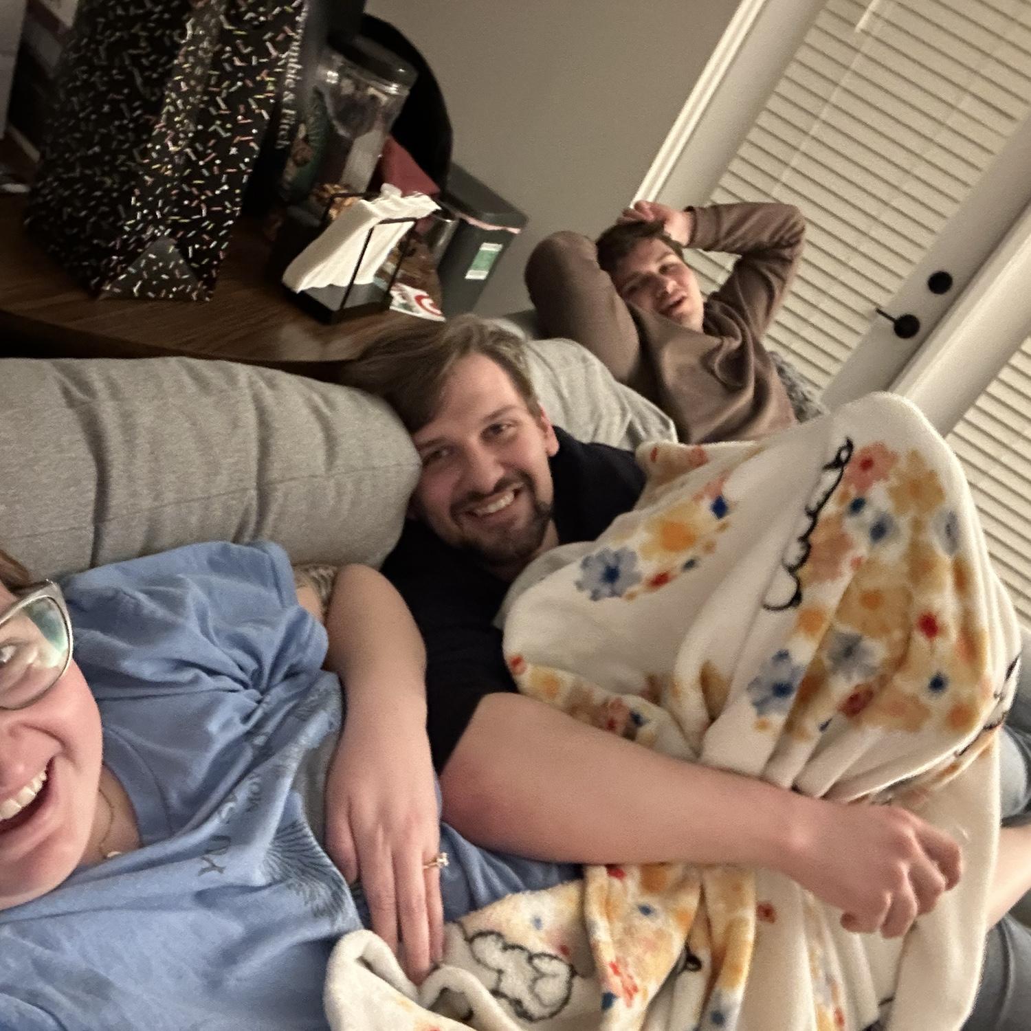 Chilling on the couch for Shea’s bday