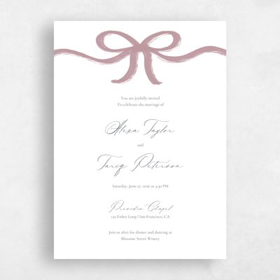 Dusty Rose, Pink Wedding Invitation - Chausey Classic