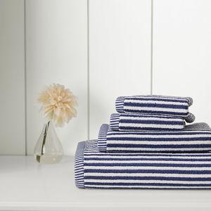 Sailor Blue Signature Ribbed Stripe Towels