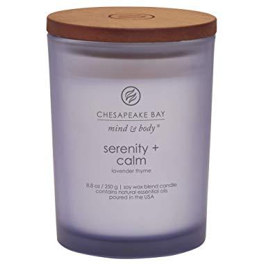Chesapeake Bay Candle Scented Candle, Serenity + Calm (Lavender Thyme), Medium