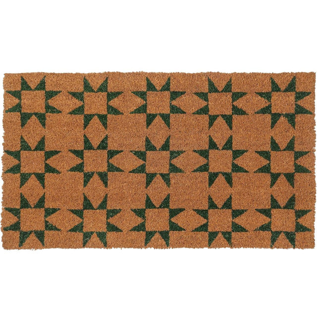 KAF Home New Coir Doormat with Heavy-Duty, Weather Resistant, Non-Slip PVC Backing | 17 by 30 Inches, 0.6 Inch Pile Height | Perfect for Indoor and Outdoor Use (Green)