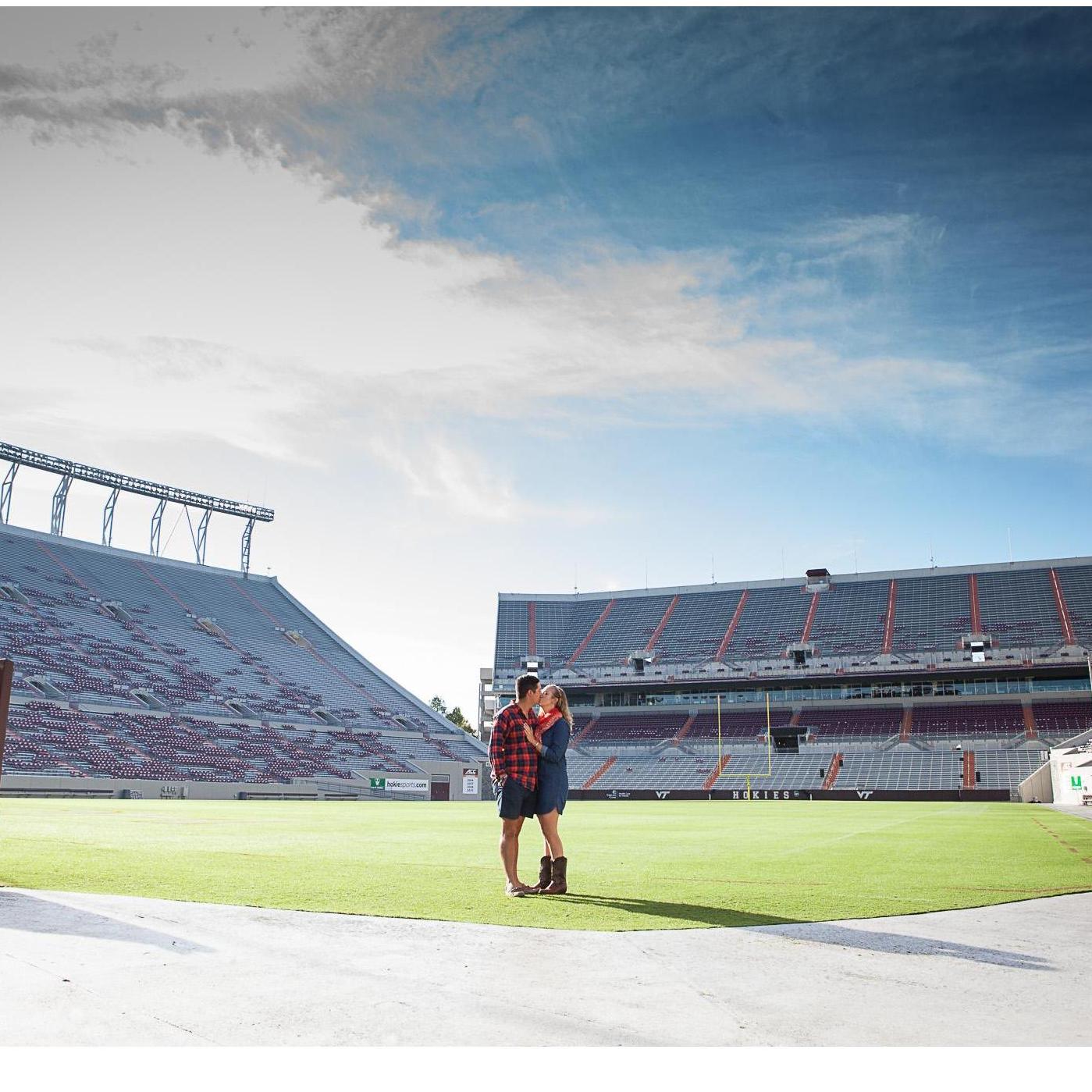 Engagement photo shoot at Virginia Tech