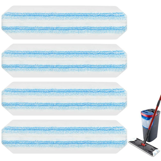 Mop Pads Replacements Compatible with O Cedar H2prO Flat Mop System Microfiber Mop Replacement Heads for O-Cedar/Vileda H2prO Flat Floor Mop, Washable & Reusable Pad Refills for Deep Cleaning, 4 Pack