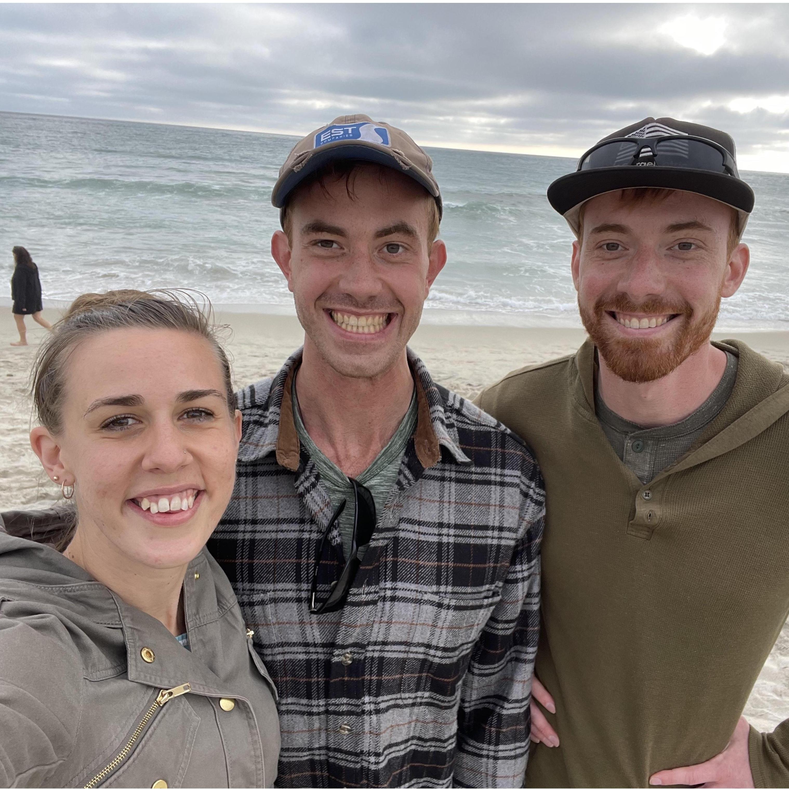 Hanging out at the beach with Stephen's brother, Dan, in Carlsbad, CA.