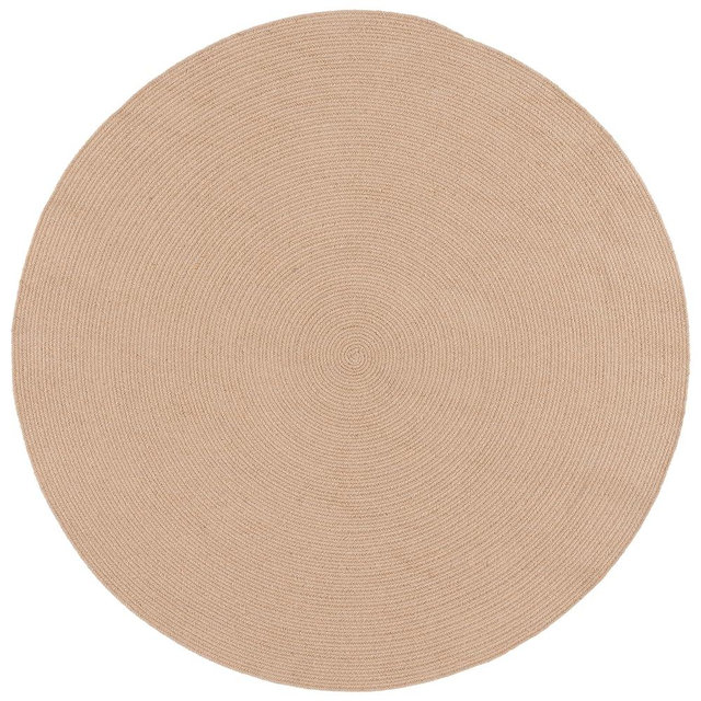 Safavieh Braided Collection Area Rug - 5' Round, Natural, Handmade Jute, Ideal for The Living Room, Dining, Bedroom (BRA802A)