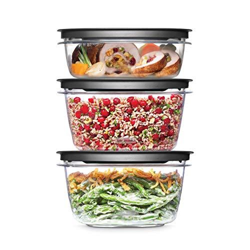 Rubbermaid 2108399 Meal Prep Premier Food Storage Container, 6 Piece Set, Grey