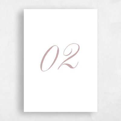 Grayed Mauve, Pink Wedding Table Number - Newport