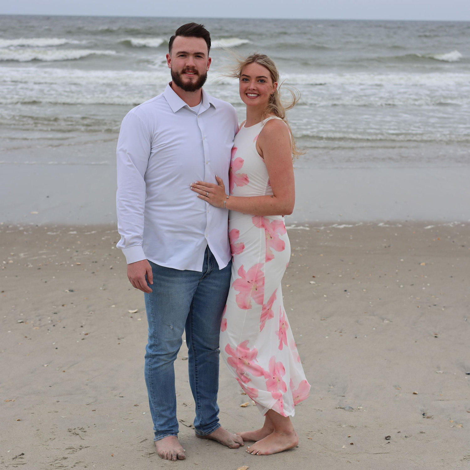 Proposal story!!!! We took family photos on the beach, this was the photo we took right before Jake proposed! June 4th, 2025!