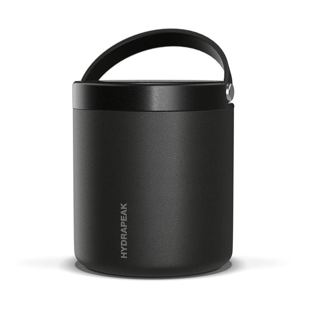 Hydrapeak 25oz Stainless Steel Vacuum Insulated Thermos Food Jar | Kids Thermos for Hot Food and Cold Food, Wide Mouth Leak-Proof Soup Thermos for Adults, 10 Hours Hot / 16 Hours Cold (Black)