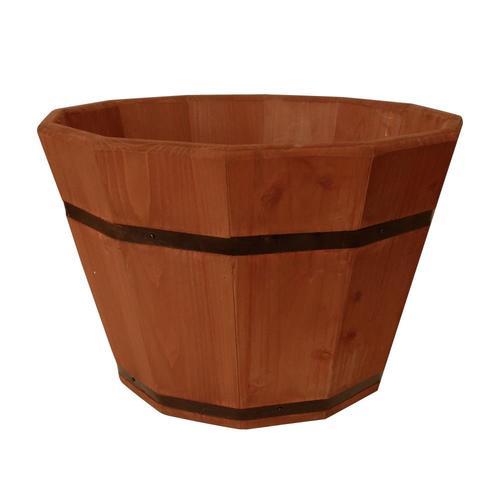 Style Selections 20-in W x 12.8-in H Cedar Wood Barrel