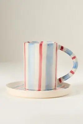 Daily Stripe Stoneware Espresso Cup & Saucer