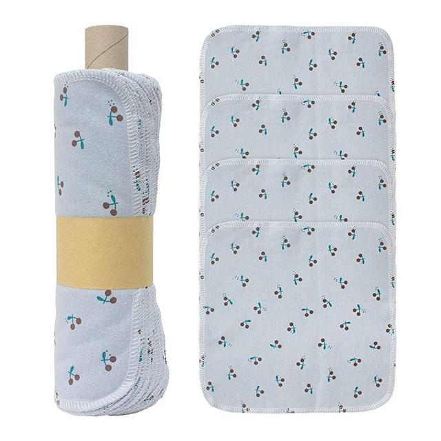 Kumebon Reusable Paper Towels Washable Roll - 25 Pack 100% Cotton Prints Cloth Paper Towels for Kitchen Paperless Paper Towels Napkins Zero Waste Products Alternative Paper Towel Alternative