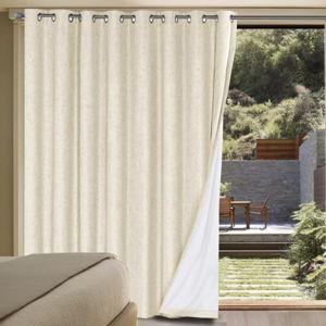 Bleached Sand-H.VERSAILTEX Linen Blackout Curtains Durable Thick Textured Linen Look 100% Blackout Patio Door Curtain Anti Rust Grommet Extra Wide Sliding Door Curtain Panel, Bleached Sand, W100 x L96 inch