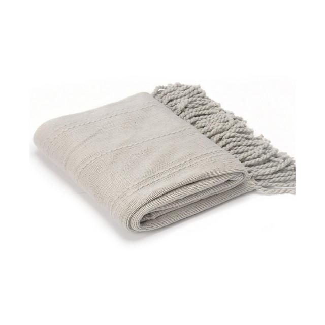 Battilo Home Cable Knit Woven Luxury Tasseled Ends Throw 50" X 60"