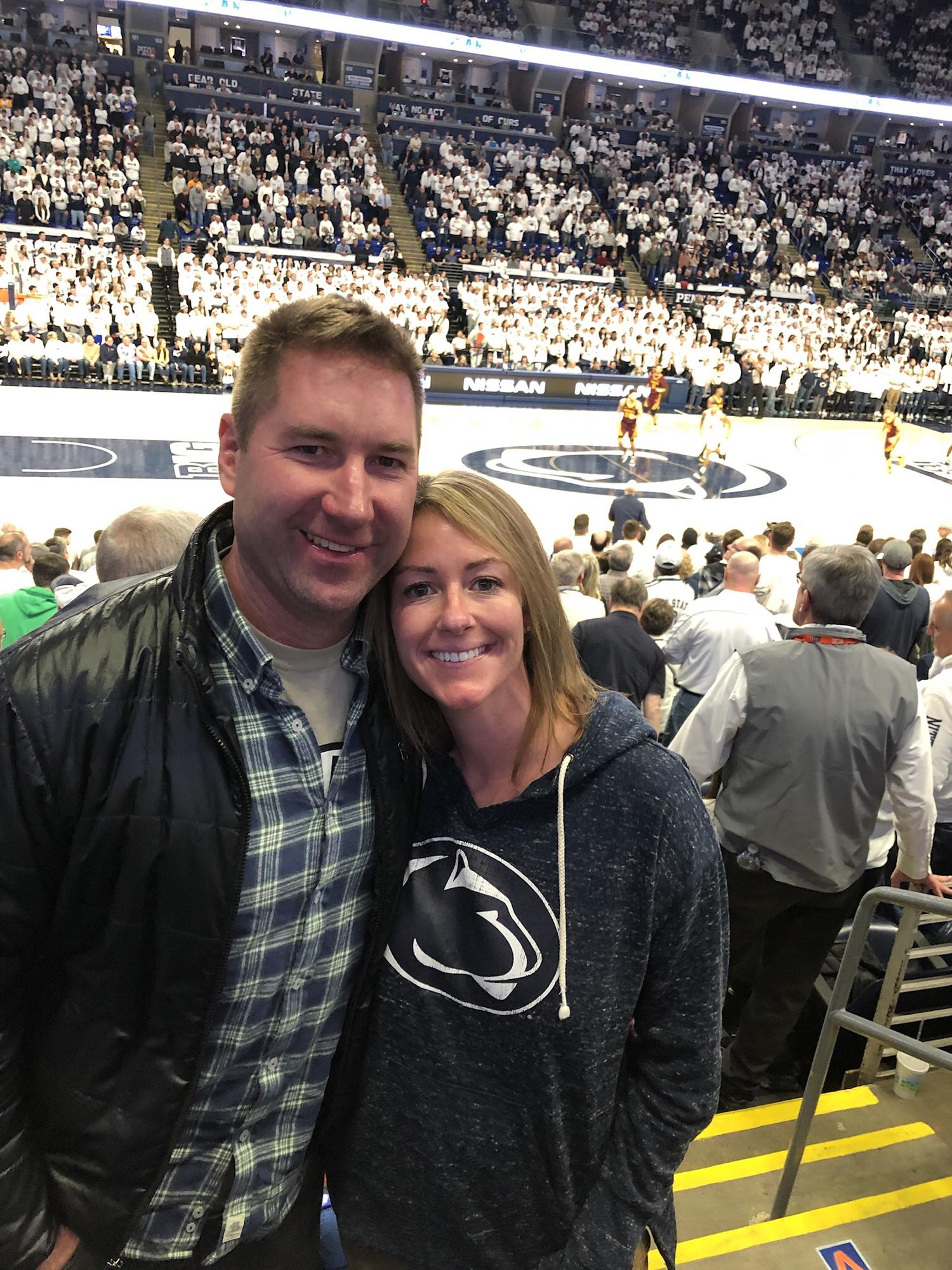 Penn State Nittany Lions (Karena's alma mater) vs Minnesota Golden Gophers. PSU won this one!