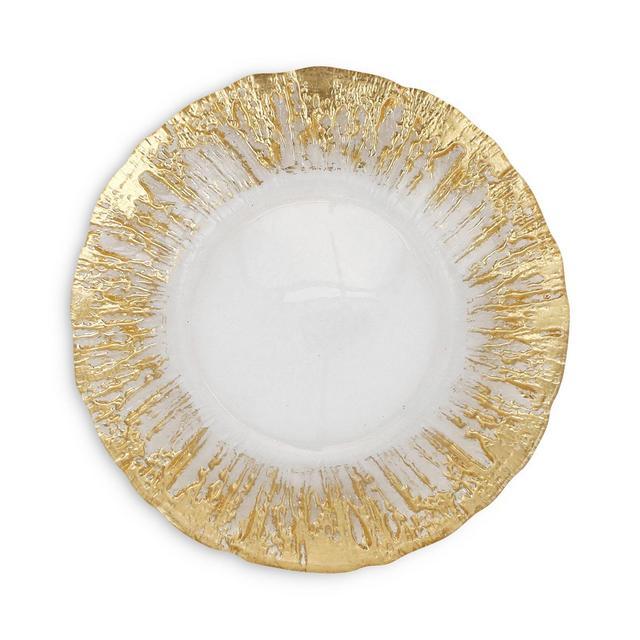VIETRI Rufolo Glass Gold Brushstroke Salad Plate
