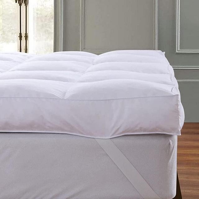 QUEEN ROSE Queen Mattress Topper Cooling Extra Thick 3", 3D Snow Down Pillow Topper Mattress Pad Cover Bed Mattress Topper, Hotel Quality, Down Alternative, Plush and Support