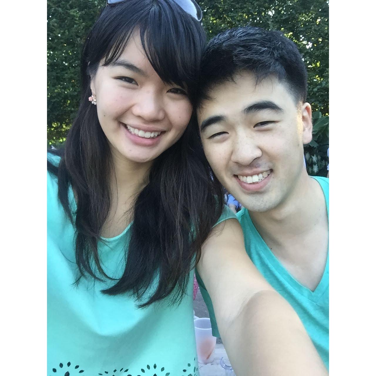 Right around when Julia had moved to DC after graduating in 2015! We attended Jazz at the Gardens at the National Mall, and had fun drinking and soaking our feet in the fountain.