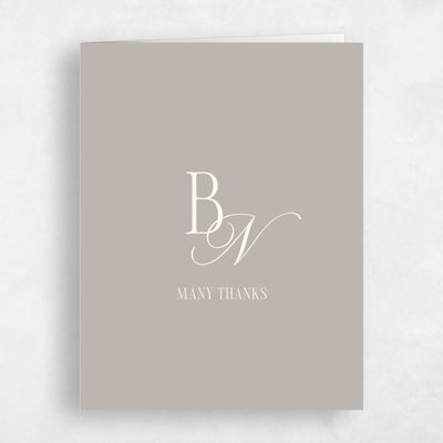 Greige, Beige Wedding Thank You - Roscana Portrait
