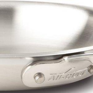 Groupe SEB - All-Clad BD55108 D5 Brushed 18/10 Stainless Steel 5-Ply Bonded Dishwasher Safe Fry Pan Saute Pan Cookware, 8-Inch, Silver