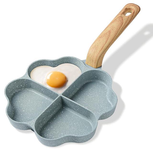 Caannasweis 4-Cup Nonstick Egg Frying Pan, Healthy Granite Omelette Pan Egg Cooker Pan Egg Skillet for Breakfast, Pancake, Plett pan, Crepe Pan, Suitable For Gas Stove & Induction Cookware