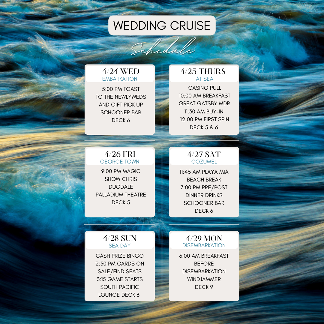 Cruise Meet Up Schedule