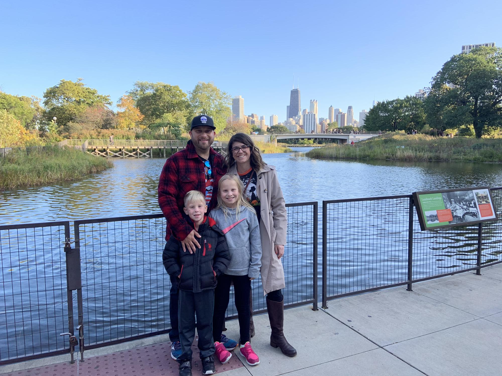 Our first family photo at the Lincoln Park Zoo in Chicago
