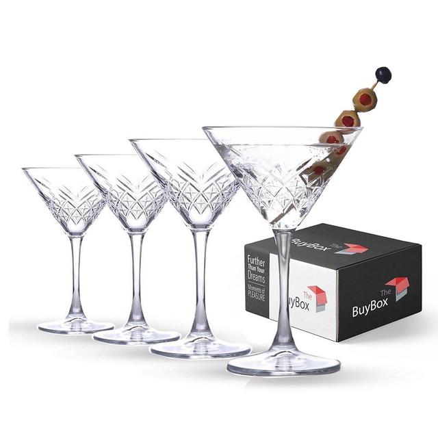the mask el turko Vintage Martini Glasses Set of 4, Cocktail Glasses, Espresso Martini Glasses, Margarita Glasses, Prosecco Glasses, Coupe Glasses, Champagne Glasses with Long Stem (Timeless 7.7oz)