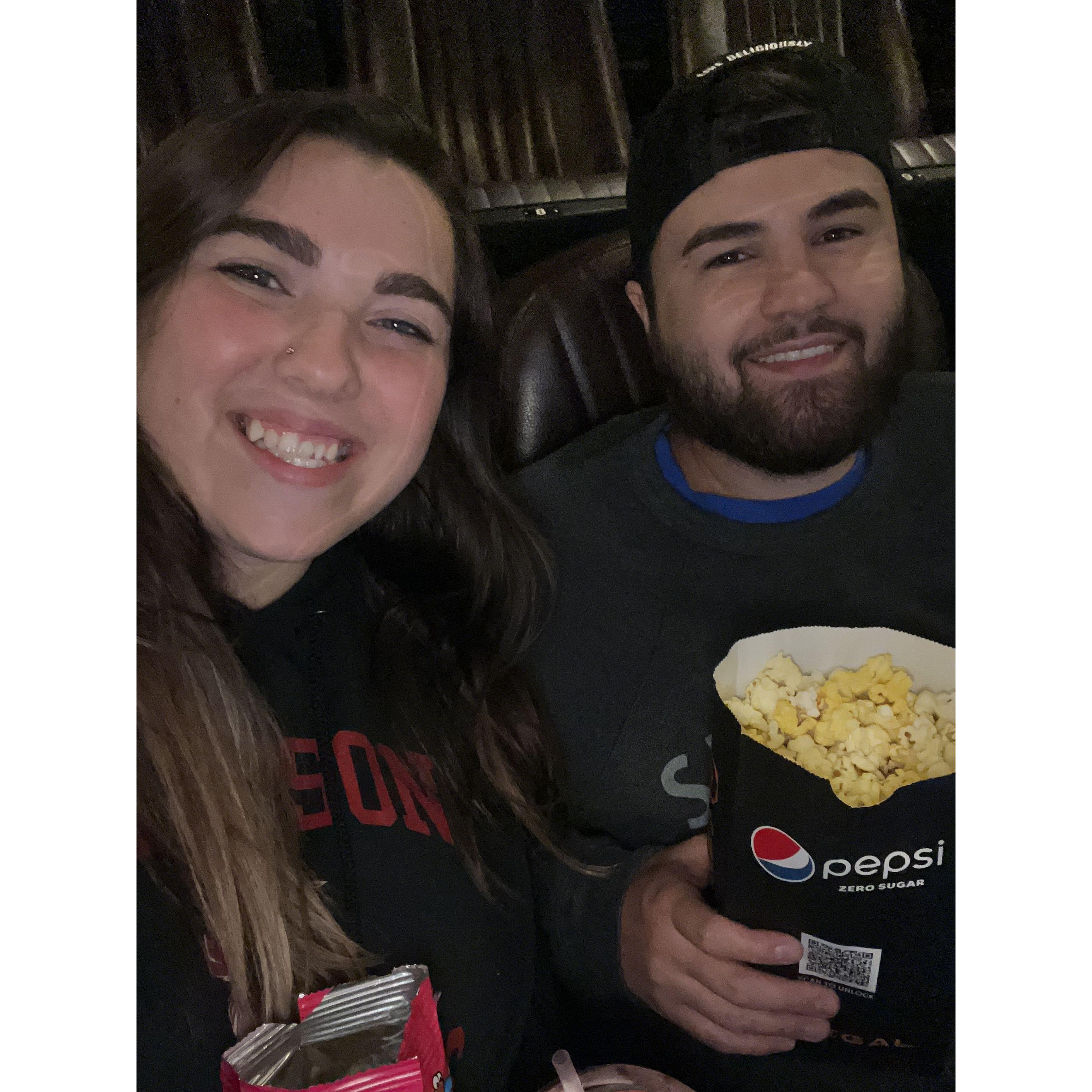 Kate’s Birthday, going to the movies, which is one of our favorite things to do.