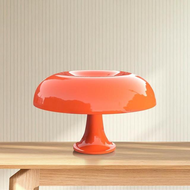 Anykonio Orange Mushroom Lamp, Minimalist Retro Vintage Table Lamp Night Light, Elegant Aesthetic Bedside Lamp for Women, Kids, Gifts etc(Bulb Included, Plug Powered, 2700K)