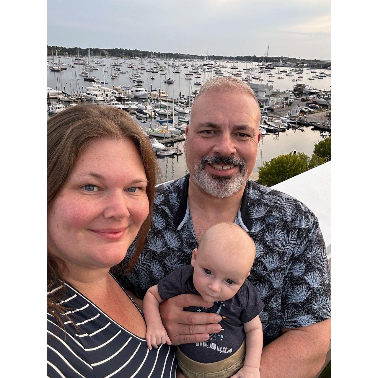 Enjoying the view of Newport Harbor from the Brenton Hotel rooftop.
August 2023