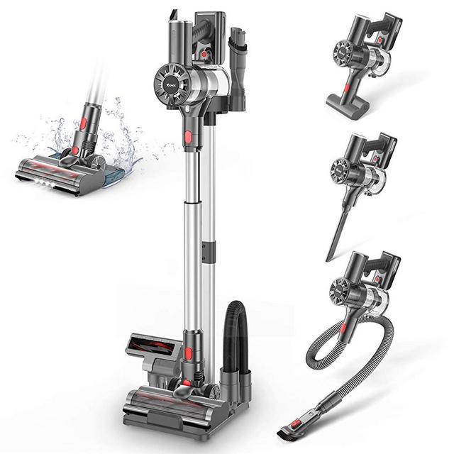 Cordless Vacuum,TOCMOC Vacuum Cleaner 5-in-1 Cordless Vacuum Cleaner with Mop 22Kpa Powerful Suction Handheld Stick Vacuum Rechargeable with Floor Standing for Home Carpet Hard Floor Car T200A