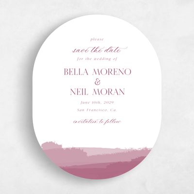 Purple Oval Wedding Save the Date - Saif Portrait